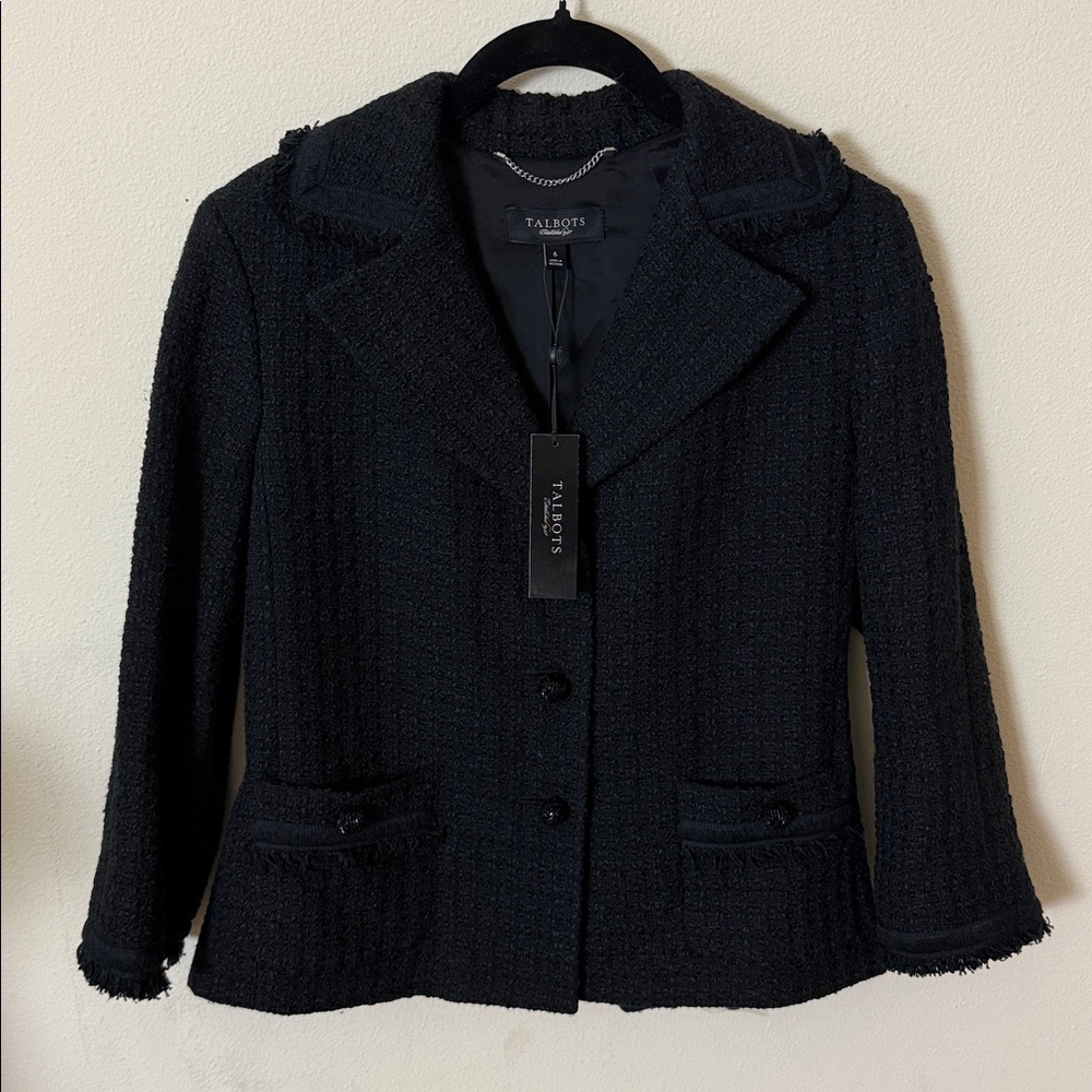 Talbots Black Textured Blazer